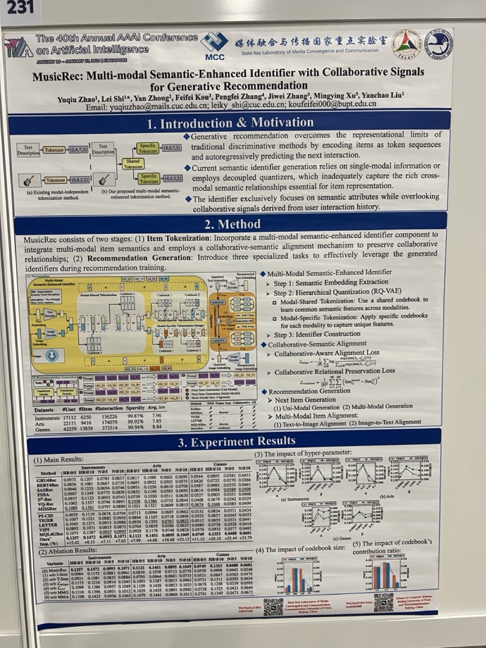AAAI 2026 conference paper on MusicRec: Multi-modal Recommendation.